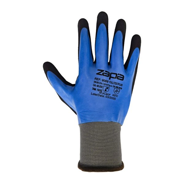 Luva Fulltex Plus Azul e Preto Ref: 9061 - Zapa